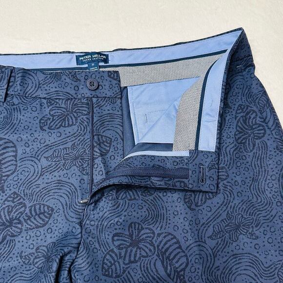 Peter Millar Crown Crafted Men’s 35 Navy Quick Dry Hybrid Golf Shorts - Picture 4 of 9